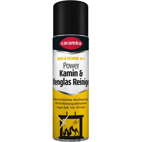 Caramba Power Kamin & Ofenglasreiniger, Entfernt Ruß-, Fett- und Harz auf Kaminscheiben, Zubehör für Kamin-, Holz- und Kohleöfen, Glasreiniger, 500 ml