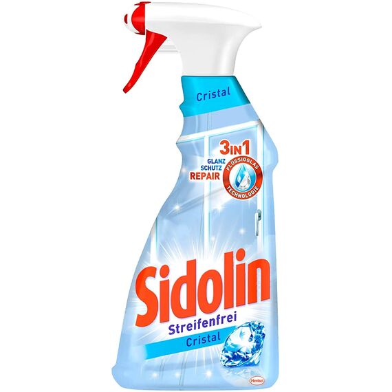 Sidolin Cristal, Glasreiniger 5xSprühflasche, für einen perfekten Glanz und gegen Mikrorisse (5x500ml)