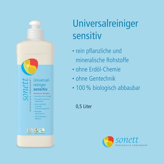 Sonett Universalreiniger sensitiv, 500 ml (Packung mit 2)