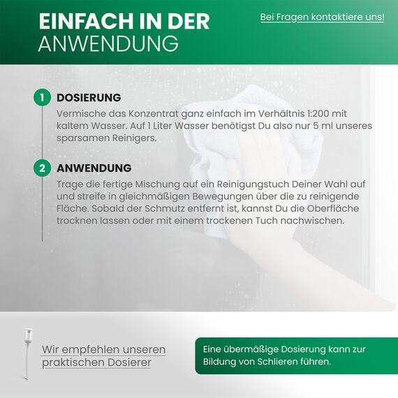 BiOHY Glas- und Oberflächenreiniger (9 x 1 Liter) + Dosierer | Glasreiniger Konzentrat für streifenfreien Glanz | ergiebiger Glas & Kunststoffreiniger | Fettlöser & Kalkreiniger