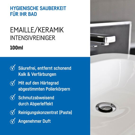 Cramer Emaille Keramik Badreiniger 100 ml (Email-Star) - säurefreier Intensivreiniger für Badewanne, Dusche, Waschbecken - besonders schonender und wirkungsvoller Spezialreiniger für Küche & Bad