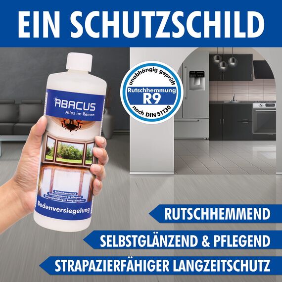 ABACUS® Bodenversiegelung, Parkettversiegelung, Laminatversiegelung, PVC-Versiegelung, Dielenversiegelung, Korkversiegelung,– Bodenversiegelung 1000 ml (2310)