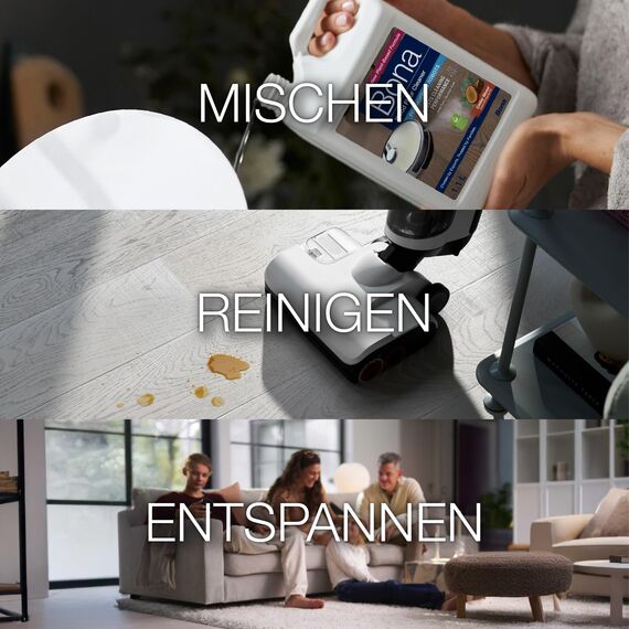 Bona Reinigungsmittel Wischroboter Saugroboter 1,1 L Holzbodenreiniger Konzentrat mit Zedernholz-Duft Parkettreiniger pflanzliche Basis, Nass und Trockensauger
