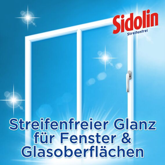 Sidolin Zitrus, Glasreiniger mit Abperl-Effekt (10 x 500 ml Sprühflasche)