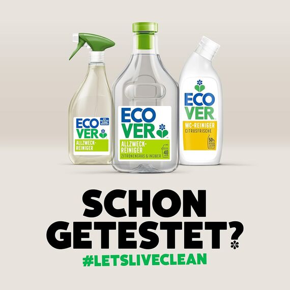 Ecover Glasreiniger Spray, für streifenfreie Fenster, grüner Tee- und Grapefruitduft, 6er Pack, 6 x 500 ml