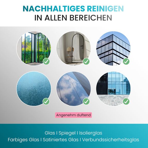 BiOHY Profi Fensterreiniger (3 x 1 Liter) | Glasreiniger Konzentrat | für Fenstersauger geeignet | streifenfreie Reinigung von Glas-, Fenster- & Spiegelflächen | ideal für Haushalt & Auto