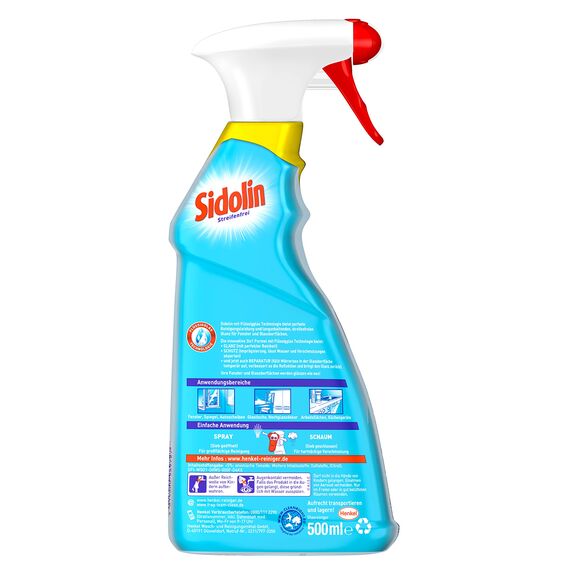Sidolin Zitrus, Glasreiniger, 500ml, Sprühflasche, für einen perfekten, strahlenden Glanz und gegen Mikrorisse