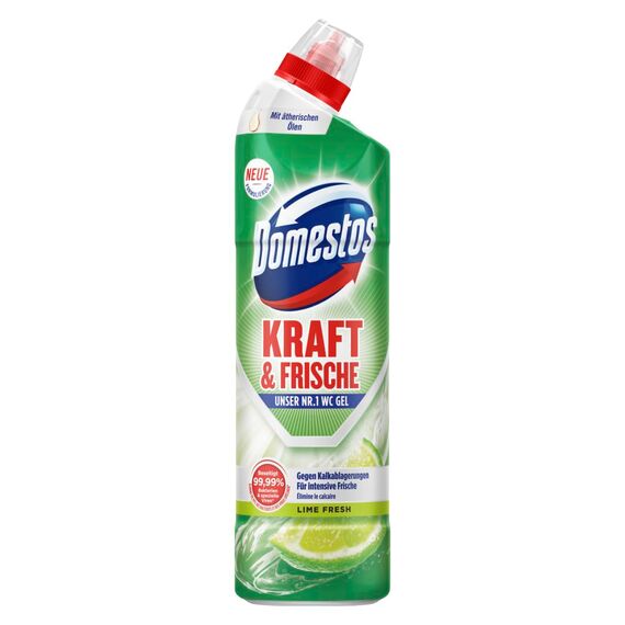 Domestos Kraft & Frische WC-Gel Lime Fresh sorgt für hygienische Sauberkeit im Badezimmer (Packung mit 2)