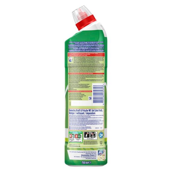Domestos Kraft & Frische WC-Gel Lime Fresh sorgt für hygienische Sauberkeit im Badezimmer (Packung mit 2)