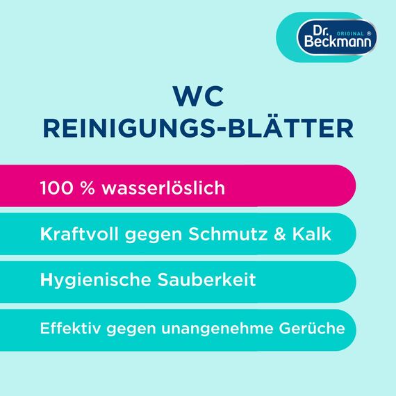 Dr. Beckmann WC Reinigungs-Blätter OCEAN BREEZE | 20 Blätter