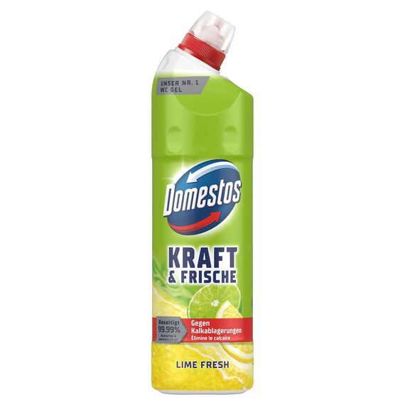Domestos Kraft & Frische WC-Gel Lime Fresh sorgt für hygienische Sauberkeit im Badezimmer
