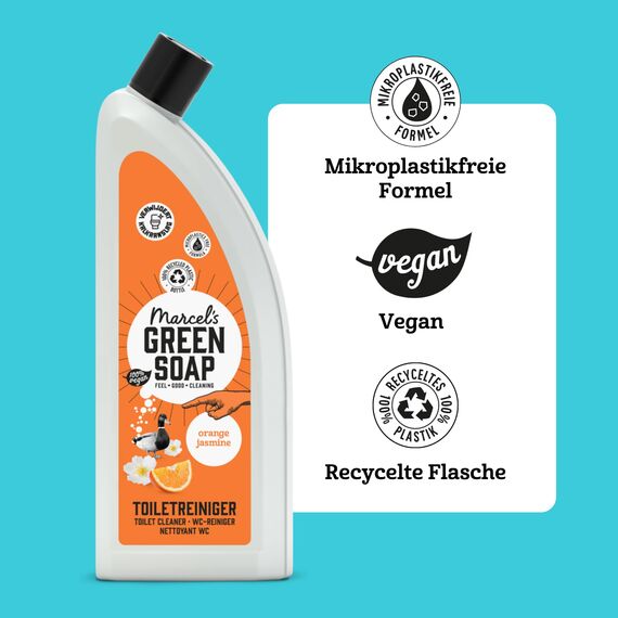 Marcel's Green Soap WC-Reiniger Orange & Jasmin – Toilettenreiniger ohne Chlor/Bleichmittel – entkalkend, gegen Urinstein – vegan & 98% biologisch abbaubar – 750 ml