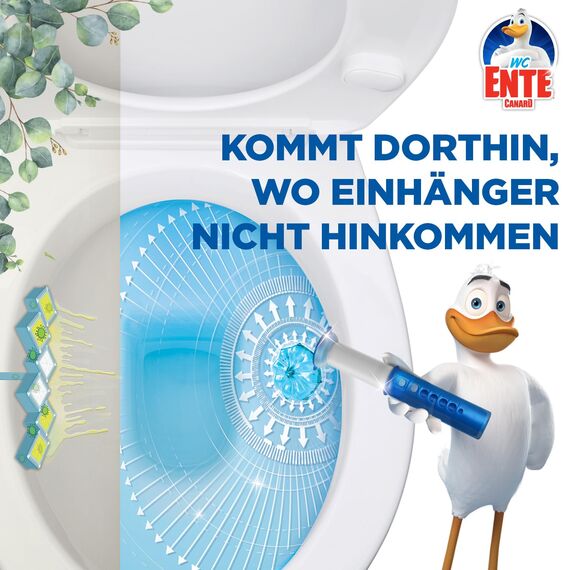 WC-Ente Frische-Siegel Nachfüller, körbchenloser WC-Reiniger, WC Duft, Eukalyptus, 2 Nachfüller (2 Stück) (Packung mit 2)