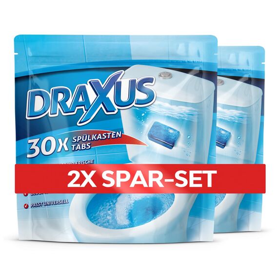 DRAXUS 30x Spülkasten Tabs I Wasserkastenwürfel für den Spülkasten im Vorratspack I WC Tabs färben das Wasser blau I Sorgen für Frische und Sauberkeit (2x Spar-Set)