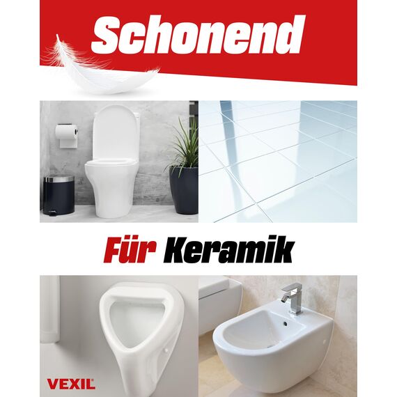 VEXIL® Urinsteinentferner EXTRA STARK - 3x 1000 ml - entfernt mühelos hartnäckigen Urin- & Kalkstein - Profi WC-Reiniger - biologisch abbaubar - Urinsteinlöser Made in Germany