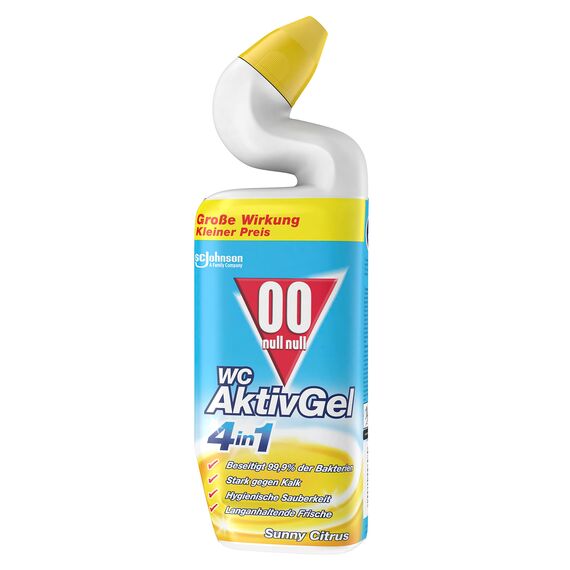 00 null null WC AktivGel 4in1, Flüssiger WC Reiniger, Suny Citrus, 1er Pack (1x750 ml)