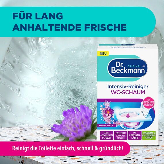 Dr. Beckmann Intensiv - Reiniger Wc-Schaum | Selbstaktivierender Schaum 3x 100 g | Floral Fresh