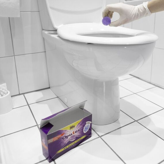 90x Oputec WC/Toiletten Active Tabs - Hygienische Reinigung von WCs/Toiletten, Urinalen und Flachspülern | 3 x 30 Stück Power WC frisch Tabs gegen WC Stein | Urinstein-Entferner extra stark