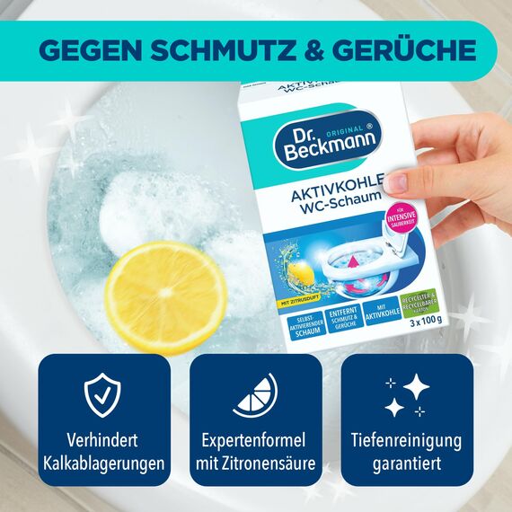 Dr. Beckmann Intensiv-Reiniger Wc-Schaum, Selbstaktivierender Schaum 3x 100 g ( Ein Bild des Artikels zeigt zwei verschiedene Versionen )