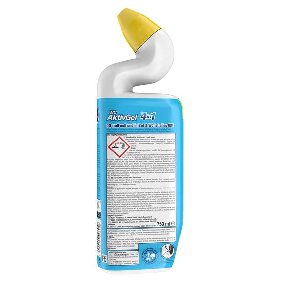 00 null null WC Aktiv Gel 4in1 Flüssiger WC Reiniger, Fresh Green, 3er Pack (1 x 750 ml)