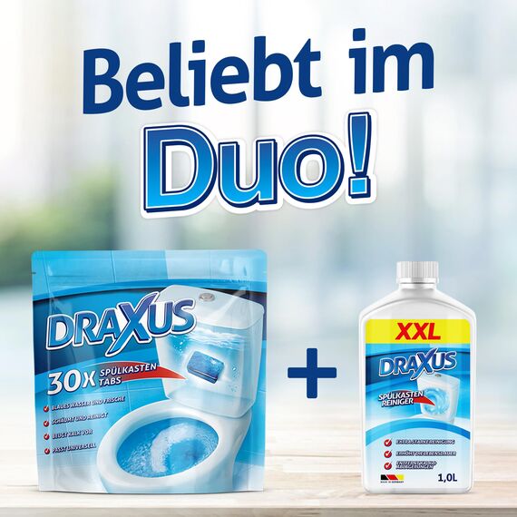 DRAXUS 30x Spülkasten Tabs I Wasserkastenwürfel für den Spülkasten im Vorratspack I WC Tabs färben das Wasser blau I Sorgen für Frische und Sauberkeit (2x Spar-Set)