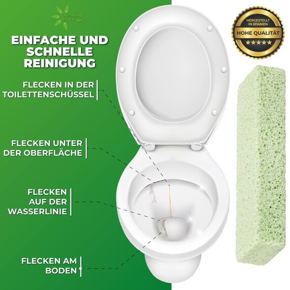 Cleaning Block WC - Toilette reiniger - Urinsteinentferner Set – 4er Pack Anti-Kalk Stäbe für WC, Waschbecken und Dusche – Effektive Entfernung von Kalk, Urinstein und Schmutz