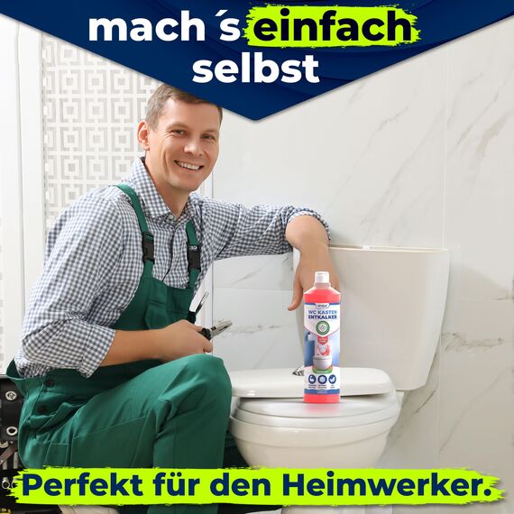 Qindoo WC Spülkasten Entkalker Shot - Extra Kalklöser für Aufputz und Unterputz WC-Kästen auch bei starken Kalk Krusten der Toilettenspülkasten Mechanik, 125ml
