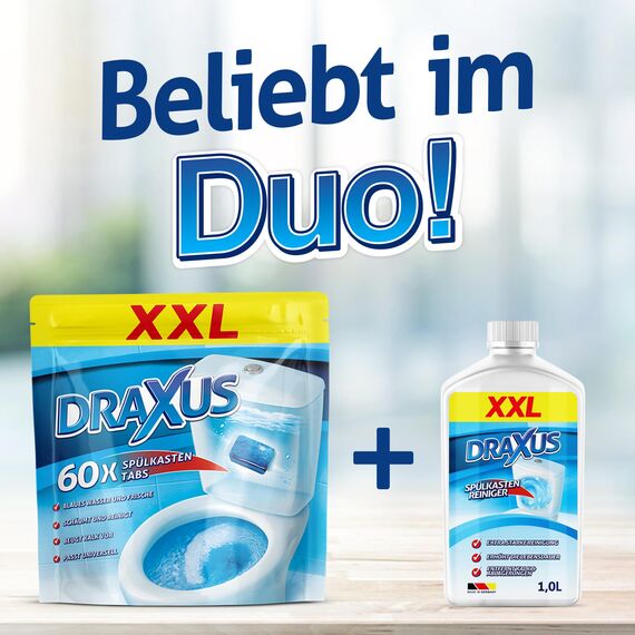 DRAXUS 60x Spülkasten Tabs I Wasserkastenwürfel für den Spülkasten im XXL Pack I Färbt das Wasser blau I Sorgt für extra Frische und hält die Toilette sauber