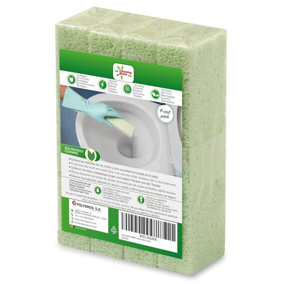 Cleaning Block WC - Toilette reiniger - Urinsteinentferner Set – 4er Pack Anti-Kalk Stäbe für WC, Waschbecken und Dusche – Effektive Entfernung von Kalk, Urinstein und Schmutz