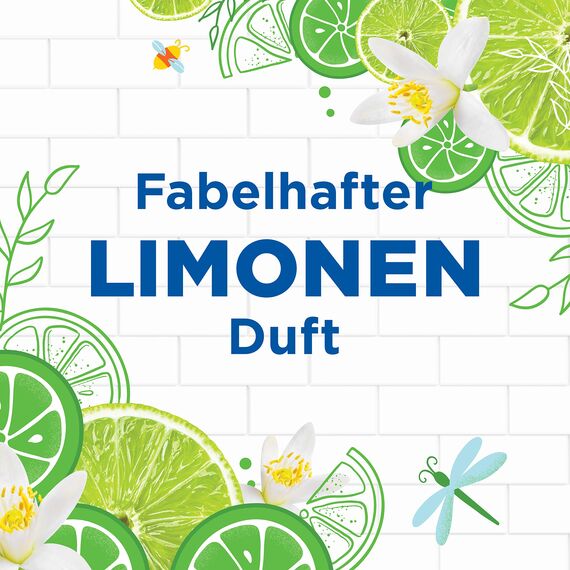 WC-Ente Frische-Siegel Nachfüller, körbchenloser WC-Reiniger, WC Duft, Lime, 3 x 2 Nachfüller (6 Stück)
