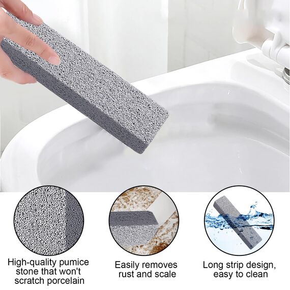 VACUBXBY 2 Stück Bimsstein Reiniger Bürsten Grill Bimsstein Blöcke, Pumice Stone Toilet bei hartnäckigem Urinstein & Kalk, Reinigungsblock für Küche Backofen Dusche Bad Waschbecken(Grau)
