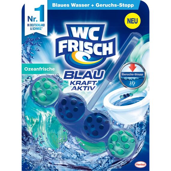 WC Frisch Kraft-Aktiv Blauspüler Ozean-Frische, 5er Pack (5 x 1 Stück)