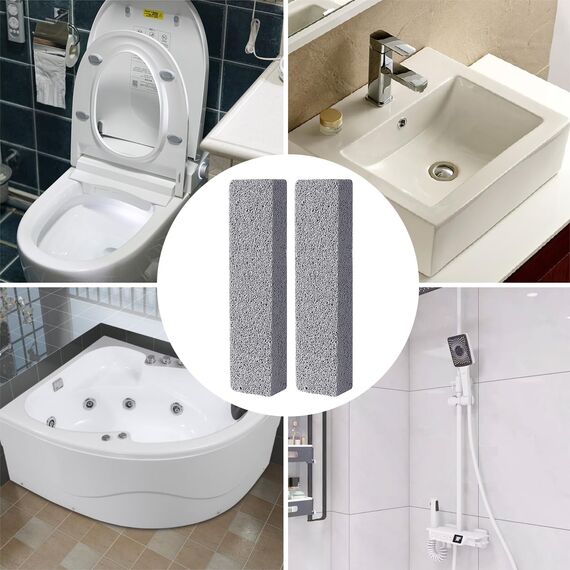 VACUBXBY 2 Stück Bimsstein Reiniger Bürsten Grill Bimsstein Blöcke, Pumice Stone Toilet bei hartnäckigem Urinstein & Kalk, Reinigungsblock für Küche Backofen Dusche Bad Waschbecken(Grau)