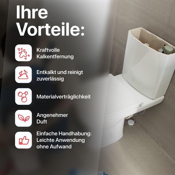 Toilettenspülkasten Entkalker 5 Liter I Spülkasten Reiniger Effektives Reinigungsmittel zum Entfernen von Ablagerungen im Spülkasten I Extra starker Spülkasten Entkalker