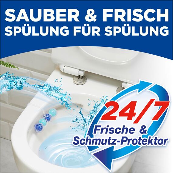 WC-Frisch Kraft Aktiv Duftspüler Frische Brise (2*50 g), WC Reiniger für Reinigung bei jeder Spülung, Duftsteine für langanhaltend frischen Duft, + 50 % Anti-Kalk Effekt*