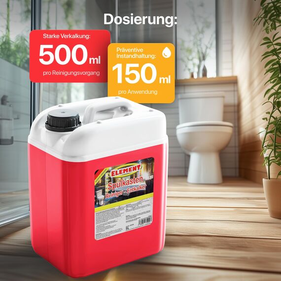 Toilettenspülkasten Entkalker 5 Liter I Spülkasten Reiniger Effektives Reinigungsmittel zum Entfernen von Ablagerungen im Spülkasten I Extra starker Spülkasten Entkalker