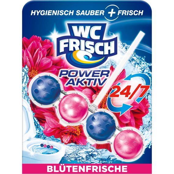 WC Frisch Kraft Aktiv Duftspüler Blüten-Frische (10er Pack), WC-Reiniger für Reinigung bei jeder Spülung, Duftsteine für langanhaltend frischen Duft, + 50 Prozent Anti-Kalk Effekt*