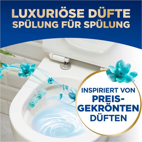 WC Frisch DeLuxe Lovely Jasmin (50 g), WC-Reiniger mit zartem Jasminduft, Duftsteine mit Parfümperlen für einen Parfüm-Boost bei jeder Spülung
