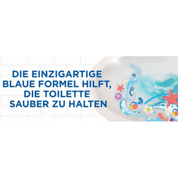 WC-Ente Aqua Blue Einhänger Doppelpack Paradise Bay, Blauspüler, 2x36g