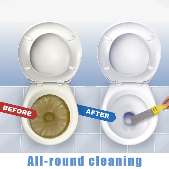 6 geruchlose Pomez-Steine, Fußstein für Toilette mit 2 Griffen, austauschbarer Bimsstein für Toilette, Pomez-Stein für die natürliche Toilettenreinigung für die Reinigung von Bädern, Pool