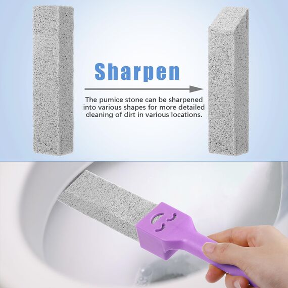 Fentar 12 Stück Bimsstein für WC, Bimsstein mit 3 austauschbaren Griffen, Naturstein für die Reinigung der Toilette, Block zur Reinigung des Badezimmers, Pools, Toiletten