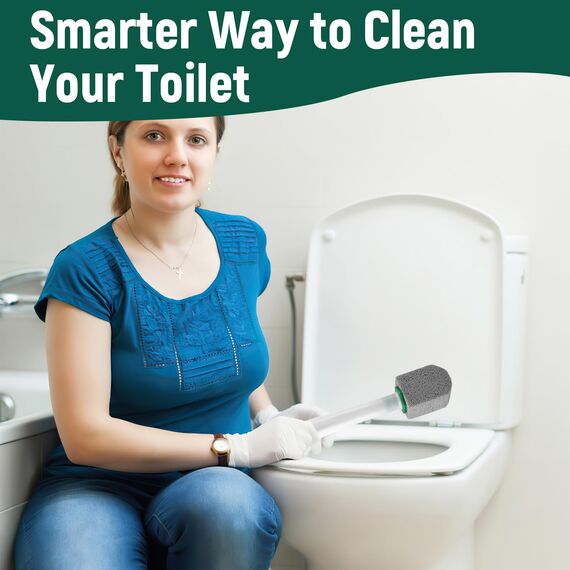 Bimsstein Toilettenreiniger, 10 Stück WC Cleaning Block mit 1 Griff, Reinigungsstein für WC, Badezimmer, Küche & Schwimmbäder, hartnäckige Flecken, Kalk & Urinstein