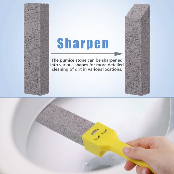 6 geruchlose Pomez-Steine, Fußstein für Toilette mit 2 Griffen, austauschbarer Bimsstein für Toilette, Pomez-Stein für die natürliche Toilettenreinigung für die Reinigung von Bädern, Pool