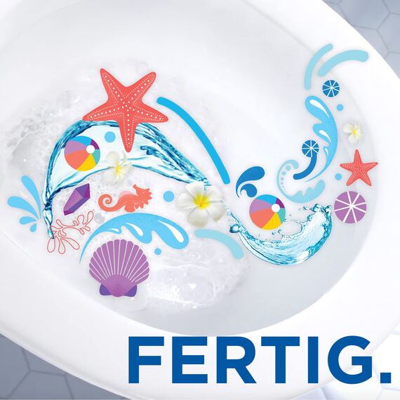 WC-Ente Aqua Blue Einhänger Doppelpack Paradise Bay, Blauspüler, 2x36g