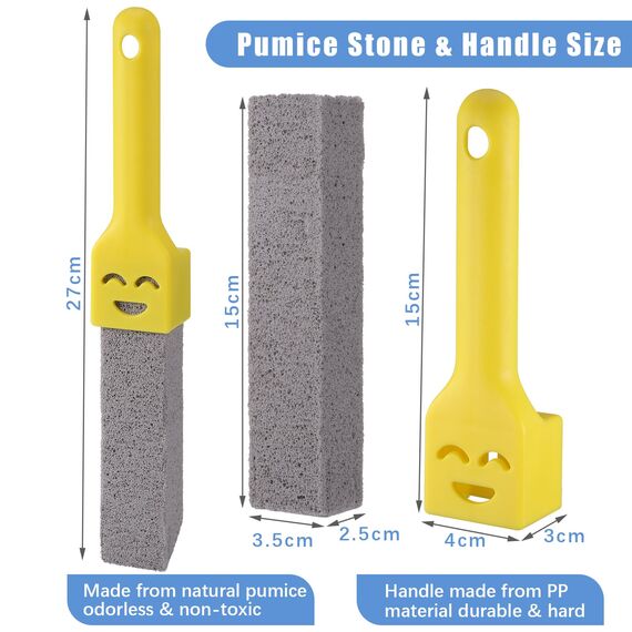 6 geruchlose Pomez-Steine, Fußstein für Toilette mit 2 Griffen, austauschbarer Bimsstein für Toilette, Pomez-Stein für die natürliche Toilettenreinigung für die Reinigung von Bädern, Pool