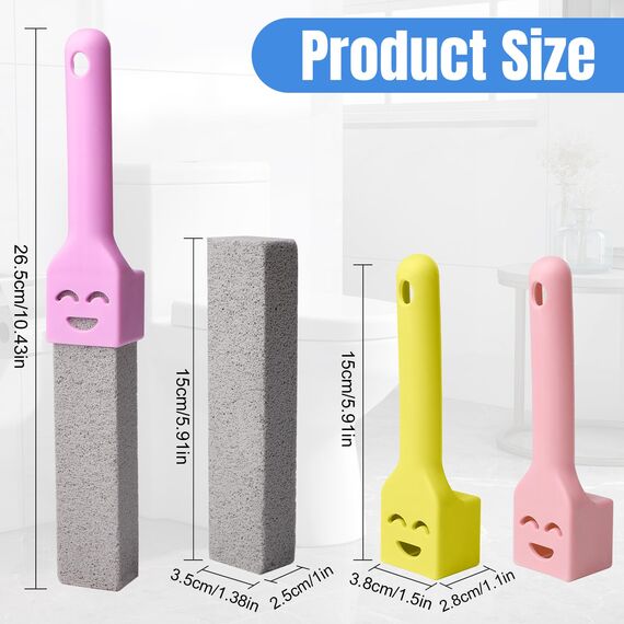 Hexizexi 12 Stück Bimsstein Toilettenreiniger Bimsstein Toilette mit 3 Griffe Austauschbar Pumice Stone für Toiletten Badezimmer Küchen Pools