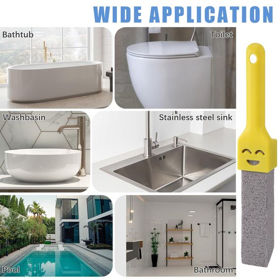 6 geruchlose Pomez-Steine, Fußstein für Toilette mit 2 Griffen, austauschbarer Bimsstein für Toilette, Pomez-Stein für die natürliche Toilettenreinigung für die Reinigung von Bädern, Pool