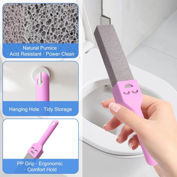 Hexizexi 12 Stück Bimsstein Toilettenreiniger Bimsstein Toilette mit 3 Griffe Austauschbar Pumice Stone für Toiletten Badezimmer Küchen Pools