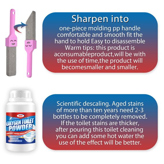 Juegot Bimsstein für die Reinigung der Toilette, reinigt kraftvoll harte Wasserringe für die Reinigung der Toilette im Haushalt, Packung Bimsstein Toilettenschüssel reinigen Bürste 3PCS