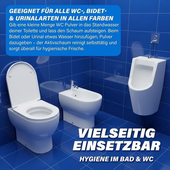 Pastaclean WC Pulver XXL 3 kg – Extra starker WC-Reiniger & Urinsteinentferner mit Pinienöl – Keramikaufheller & Bleaching-Effekt – Kalkreiniger & WC-Schaum gegen Urinstein, Kalk & Ablagerungen